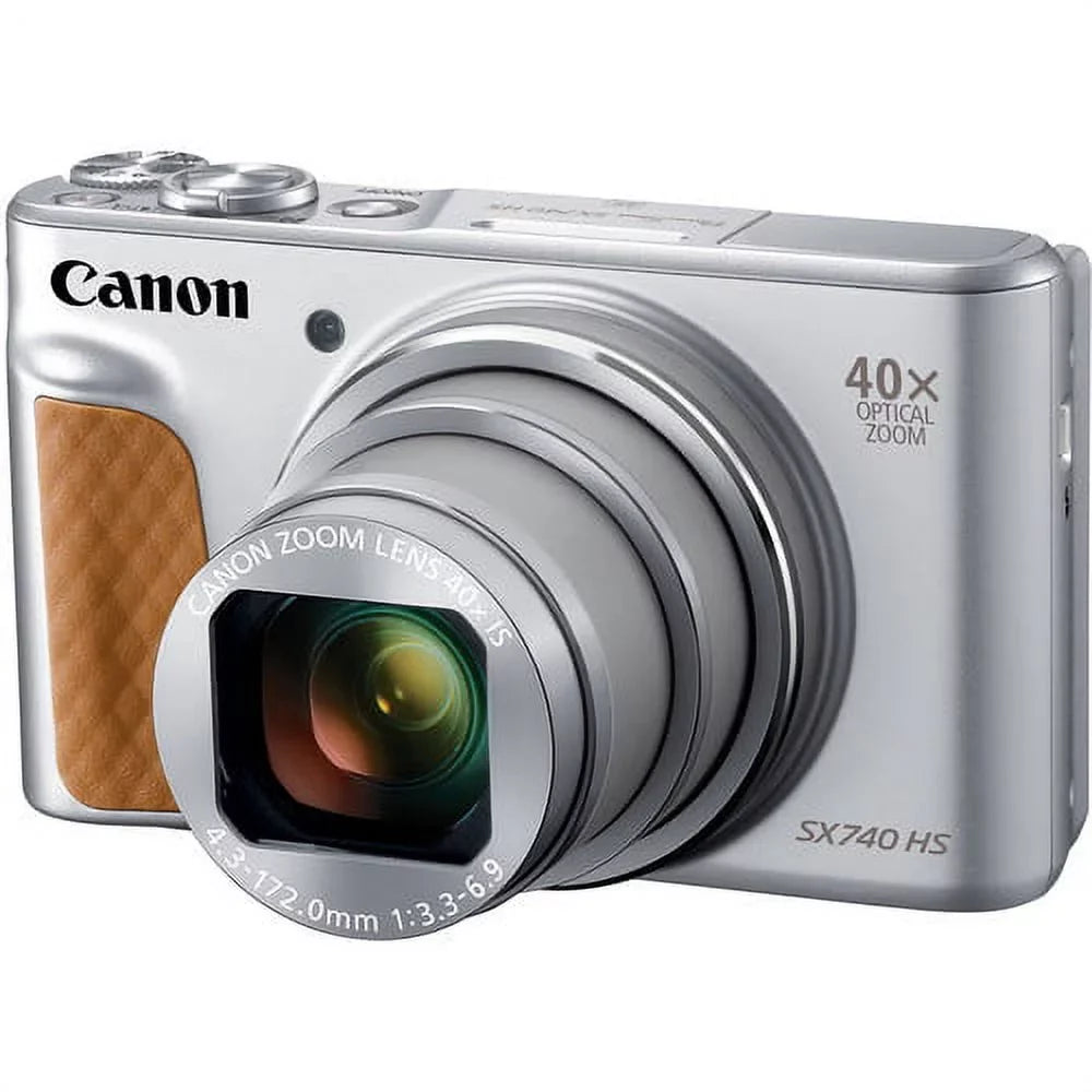 SX740 Tripod, HS SD, (Silver) PowerShot 64GB Canon Digital with More and Camera