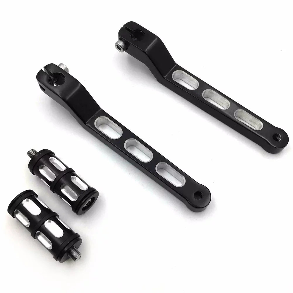 Glide Levers Shifter Shift Heel 1988 Style Levers/Gear w/ Pedal Shift Pegs 009A- For Motorcycle Harley Aluminum HTT- Toe and Electra Black Davidson later