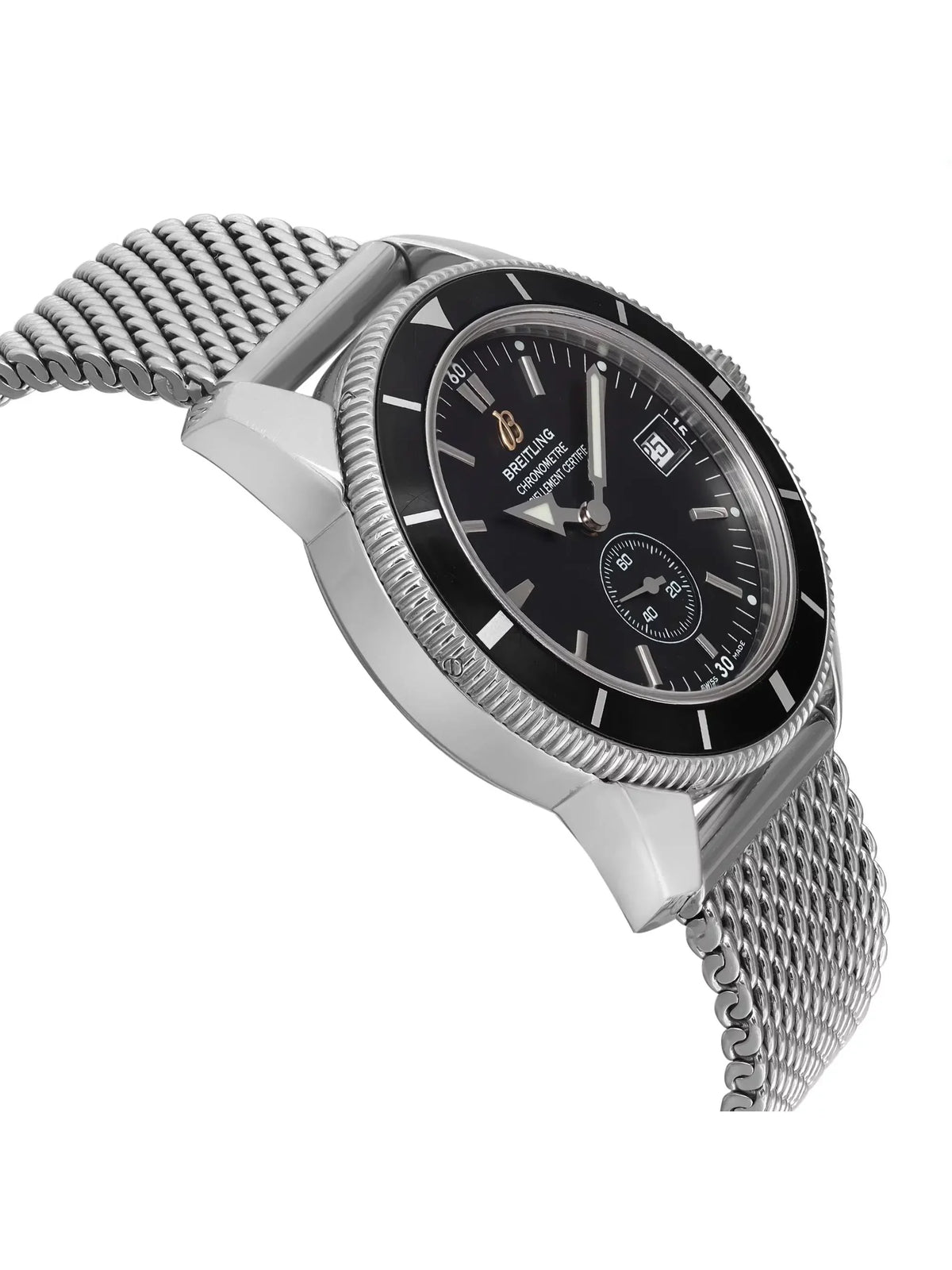Breitling Watch 38mm SuperOcean Steel A3732024-B869SS Mens Black Dial Heritage