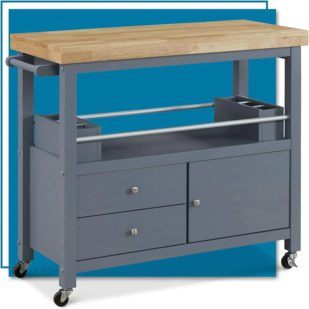 Cabinet Bar Table, Rolling Organization Storage, , Home Anson And Butcher Portable Cart Block Gray Island With For Apartment Kitchen Wheels