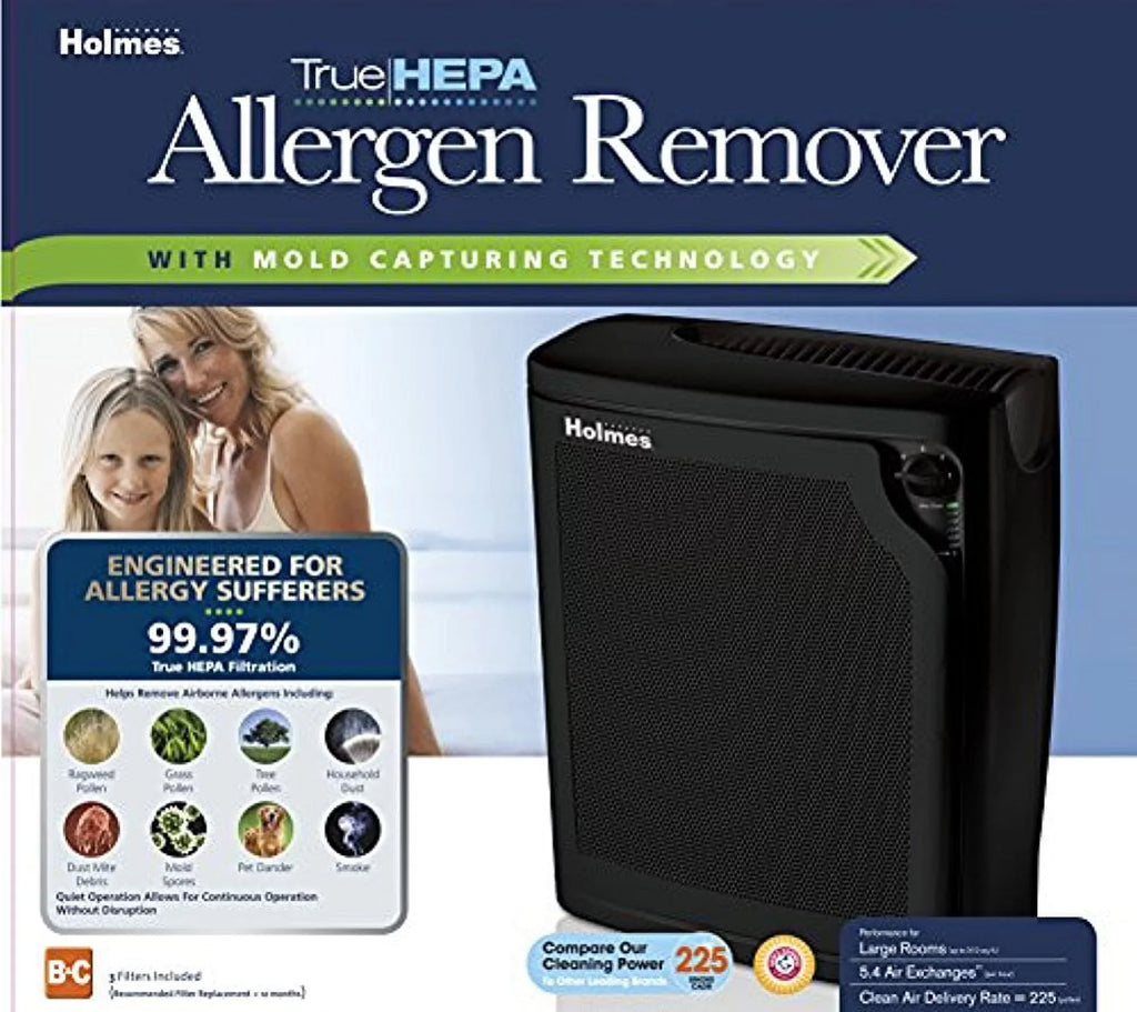 4-Speed HEPA Purifier, Medium, Air Room Large True Holmes Black kzdkc