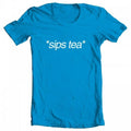 by TEEZ Sips Women's Meme GEEK Turquoise Kermit X-Large Original T-shirt Inspired Tea Artwork