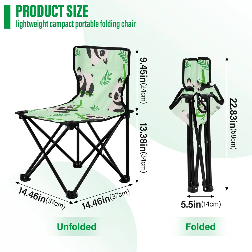 Cartoon Carry 220LBS Fishing Chair Chair Bamboos Bag Support Camping and Portable Panda Lawn with Chair Outdoor to Beach Chair Folding