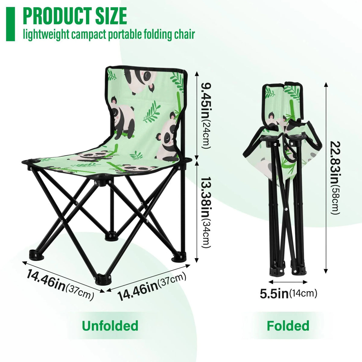 Cartoon Carry 220LBS Fishing Chair Chair Bamboos Bag Support Camping and Portable Panda Lawn with Chair Outdoor to Beach Chair Folding