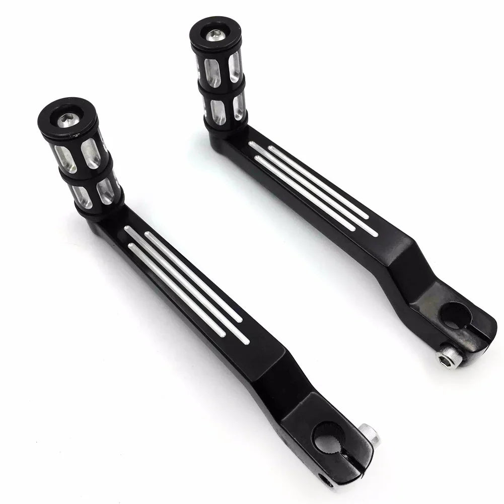Harley later HTT- Electra Aluminum Levers Toe w/ Shifter Shift Black 009C- Pegs Heel 1988 Davidson For Glide Style and
