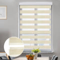 Shades L, Control Cover, 72" LUCKUP Zebra Light Dual Treatments with W Beige and for Sheer Windows, Shades 29" Blinds Day Night, Layer Roller for Blinds Window Striped Valance x