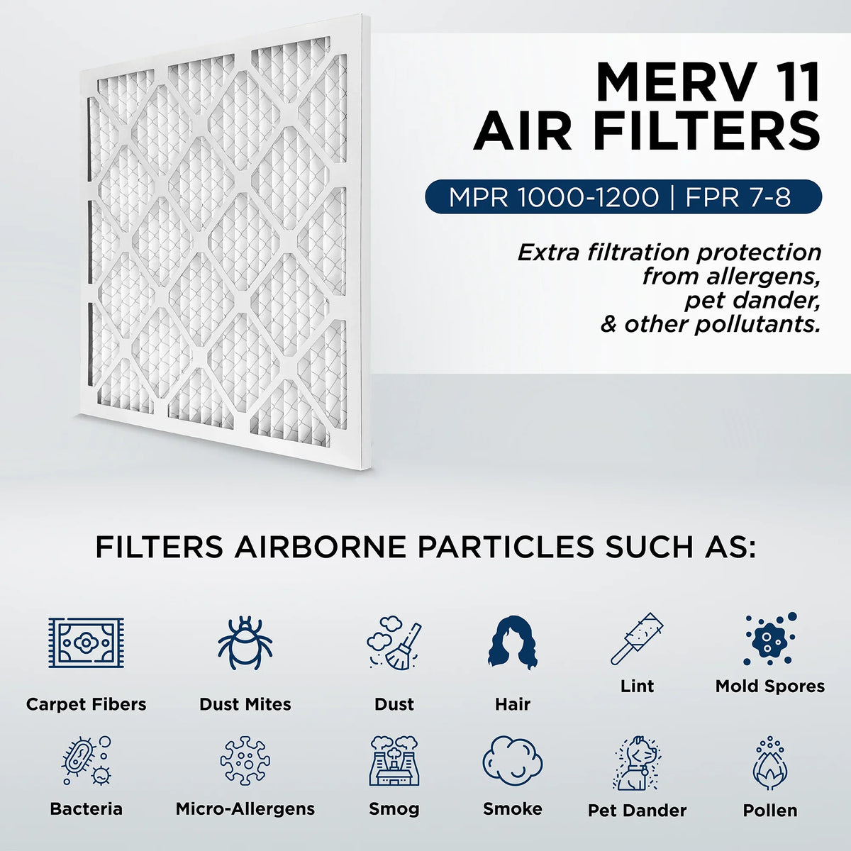 Pamlico. 11, Filters x Actual 4" MERV MPR 17-1/2 18x24x4 Size: AC Furnace of 23-1/2 x Case Pleated Air 6. 1000 3-3/4 by