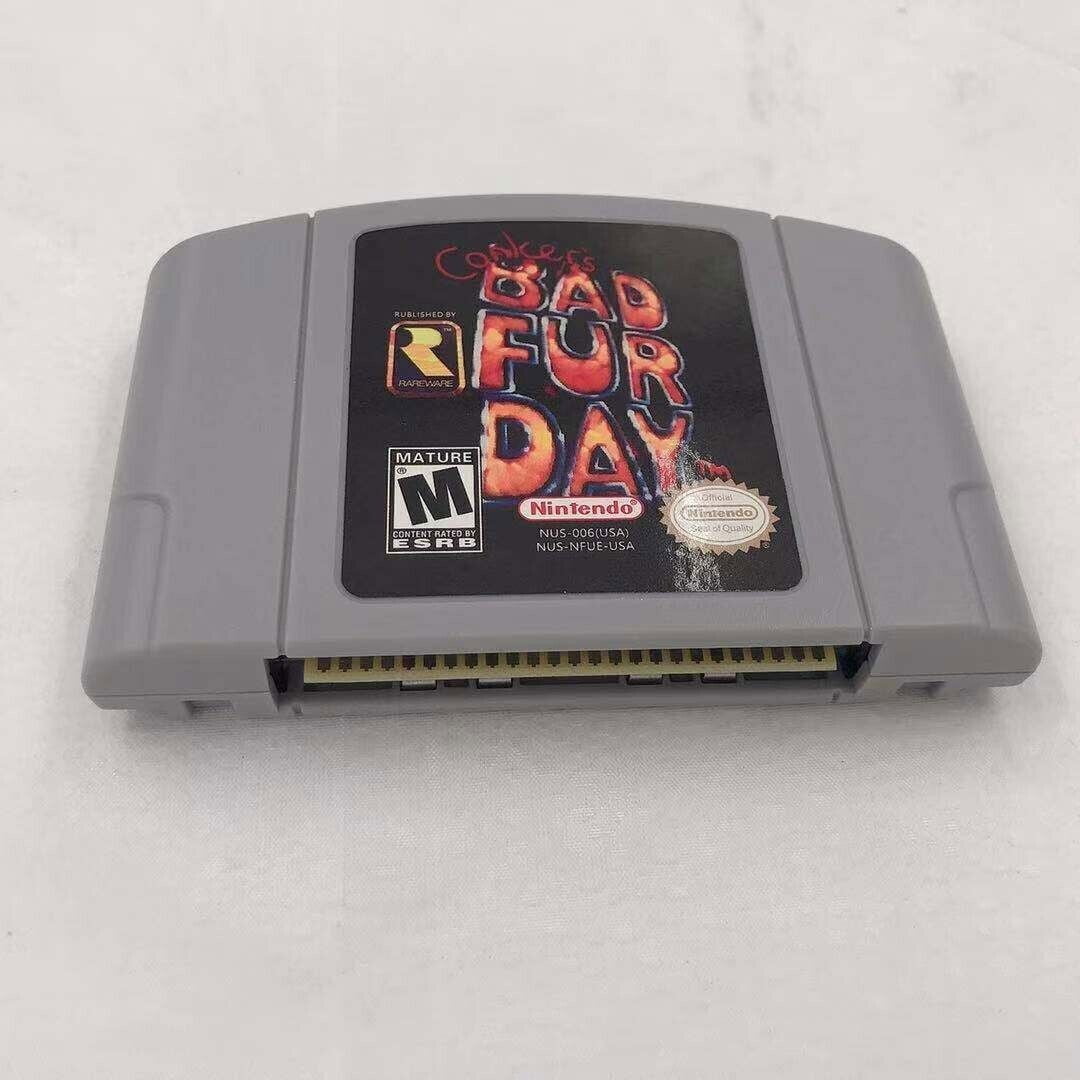 card console n64 Bad game nintendo for Day Conkers Fur video fd-