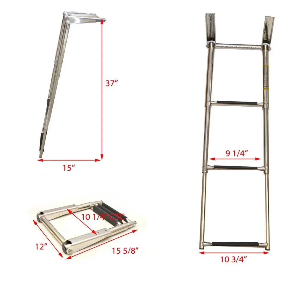 Challenger | 3 LDH-3 Telescoping Step Hardware Boat Stainless ladder