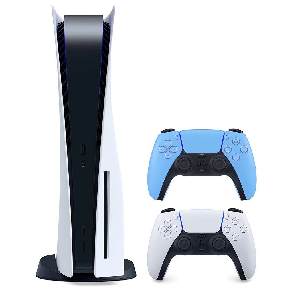 (Sony - PS5 Controller Version Sony Blue Dual Extra Disc) 5 Station with Bundle Playstation Charging and Starlight Disc
