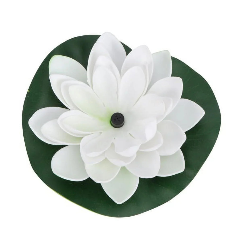 Decor Fountain(White) Solar-powered Waterproof Pond Lily Fish Lamp Lotus HOTBEST Bird Novel Bath Lotus Fountain Garden Fountain Water