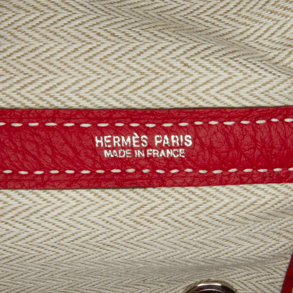 Negonda Bag Authenticated Tote Party (Good) Hermès 36 Red Unisex Pre-Owned Calf Leather Garden