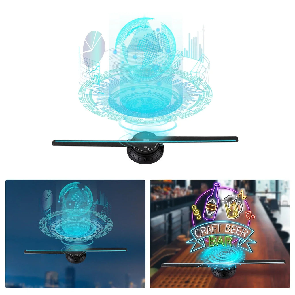 MIDUO 3D Club Decor Hologram Bar Effect Projector Fan Cafe