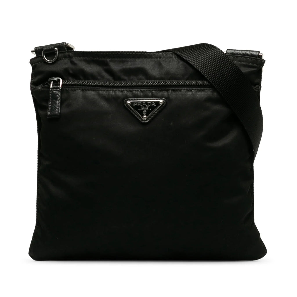 Crossbody Bag Fabric (Good) Crossbody Pre-Owned Unisex Prada Tessuto Black Nylon Authenticated