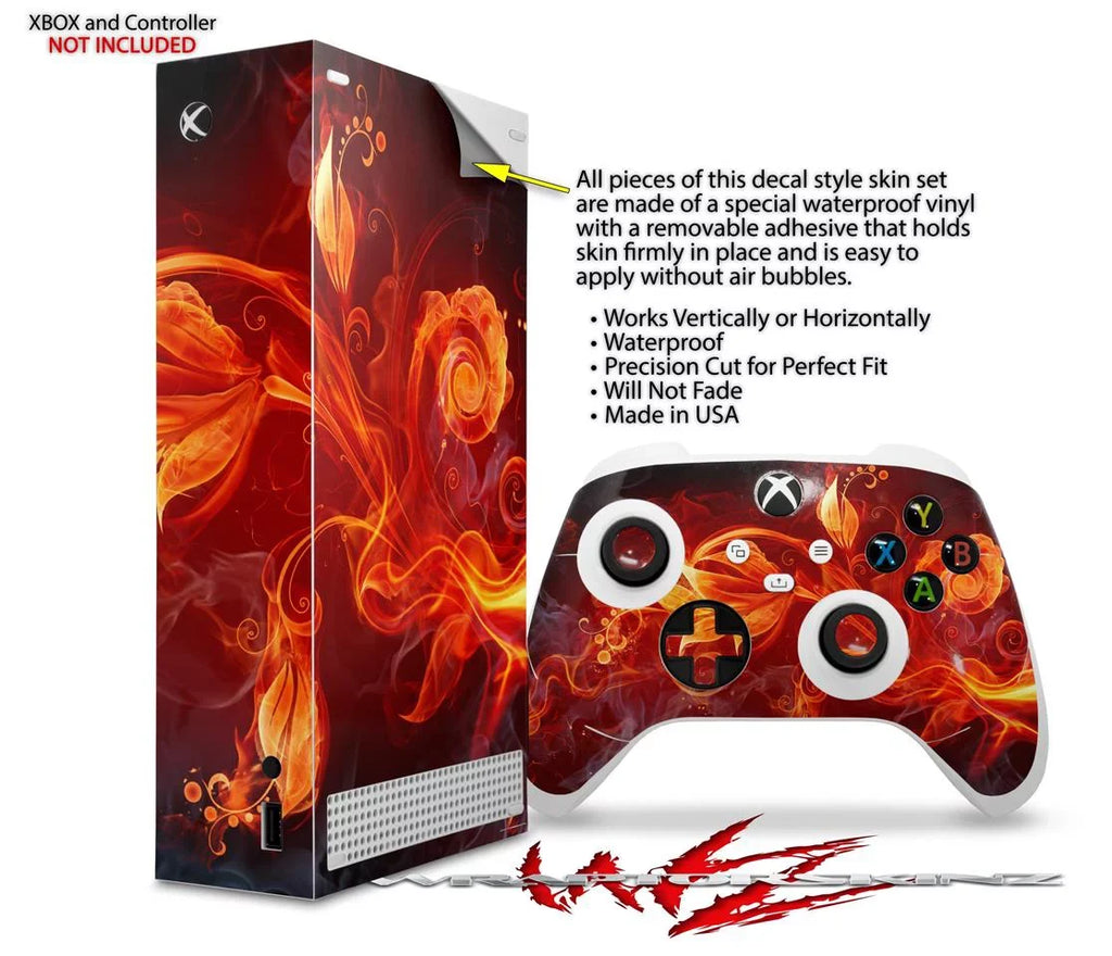 Fire and NOT WraptorSkinz Series Flower with XBOX S Wrap compatible Controller the INCLUDED) Skin Console (XBOX 2020