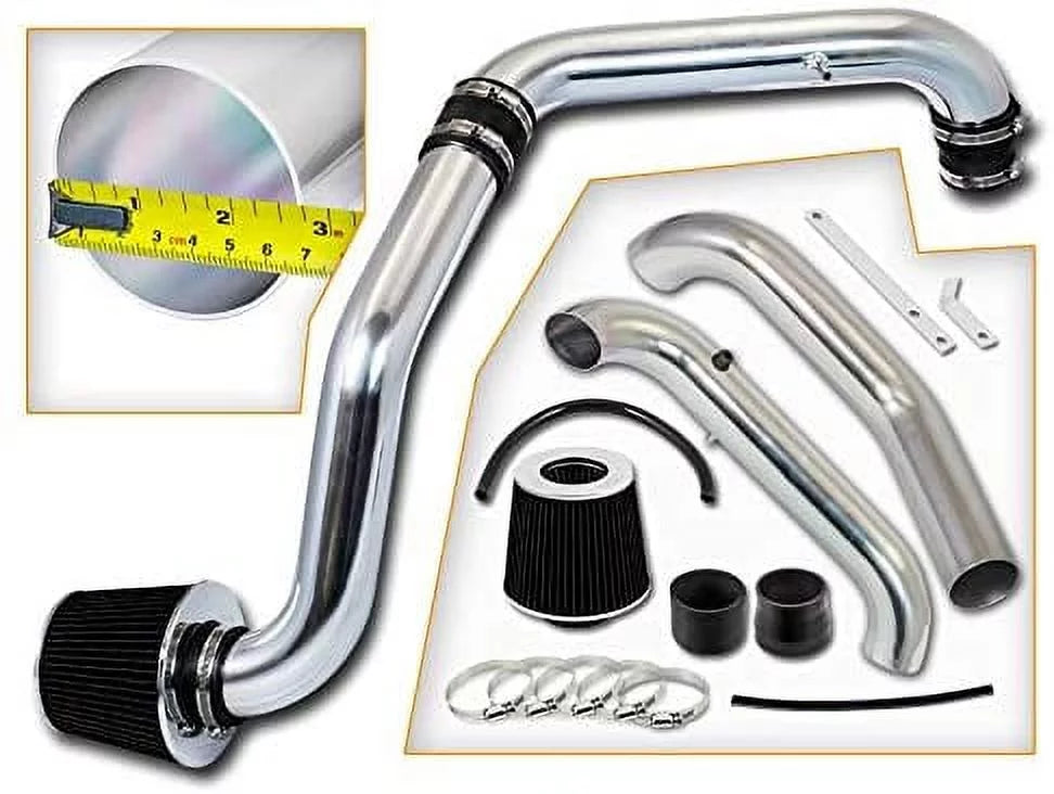 BLACK Honda Cold 96-00 Racing Civic + CX/DX/LX Rtunes Combo Filter Compatible Air Kit For Intake