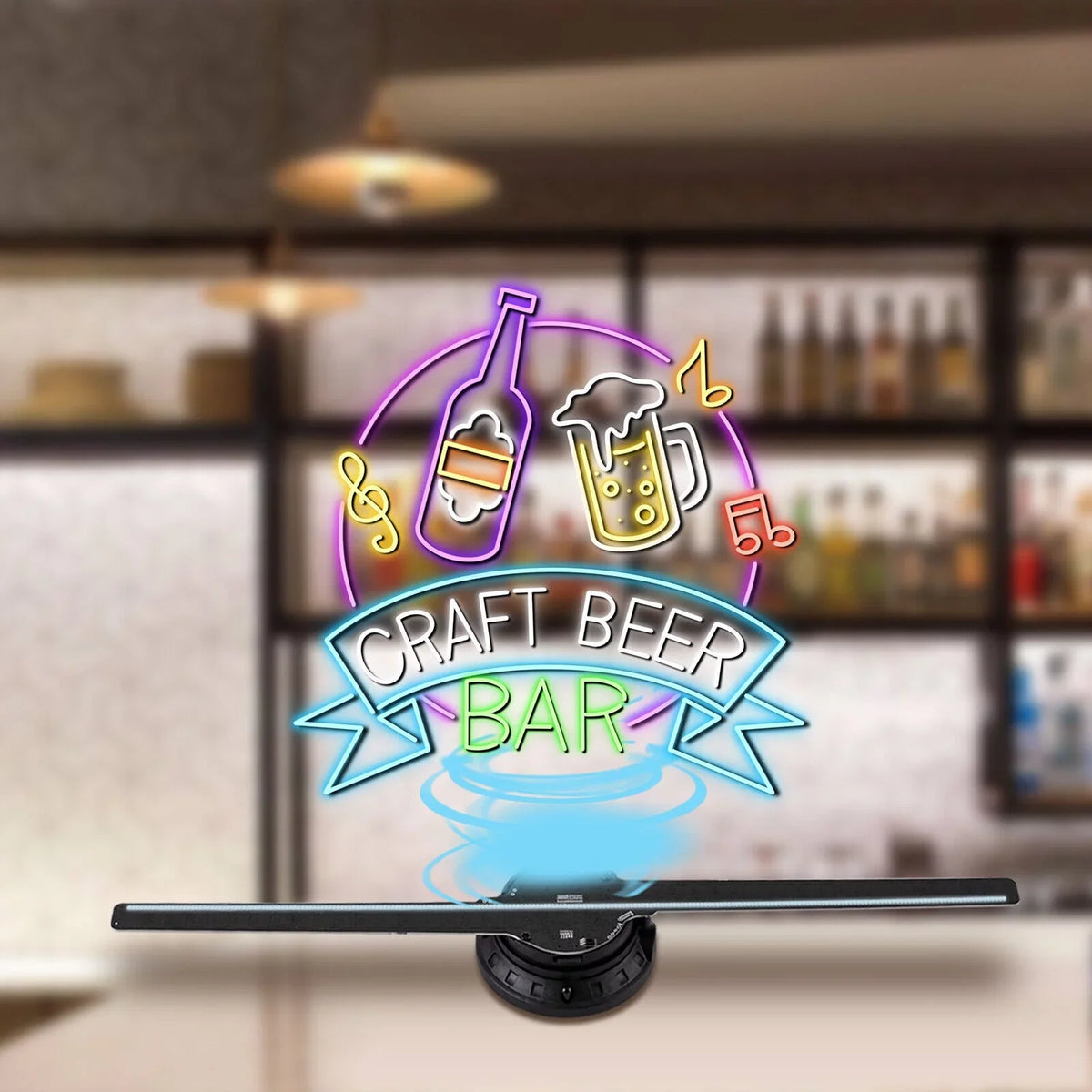 MIDUO 3D Club Decor Hologram Bar Effect Projector Fan Cafe