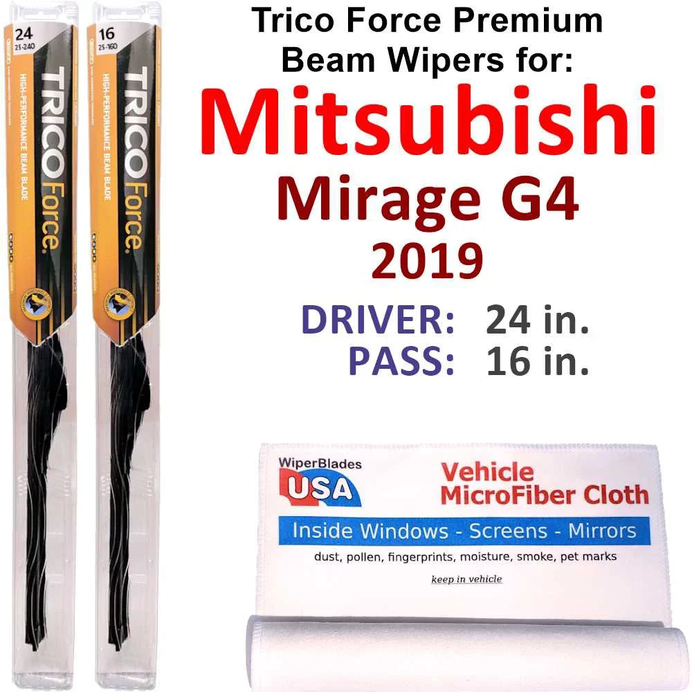 Mirage Mitsubishi 2) Beam Wipers 2019 of G4 (Set Performance