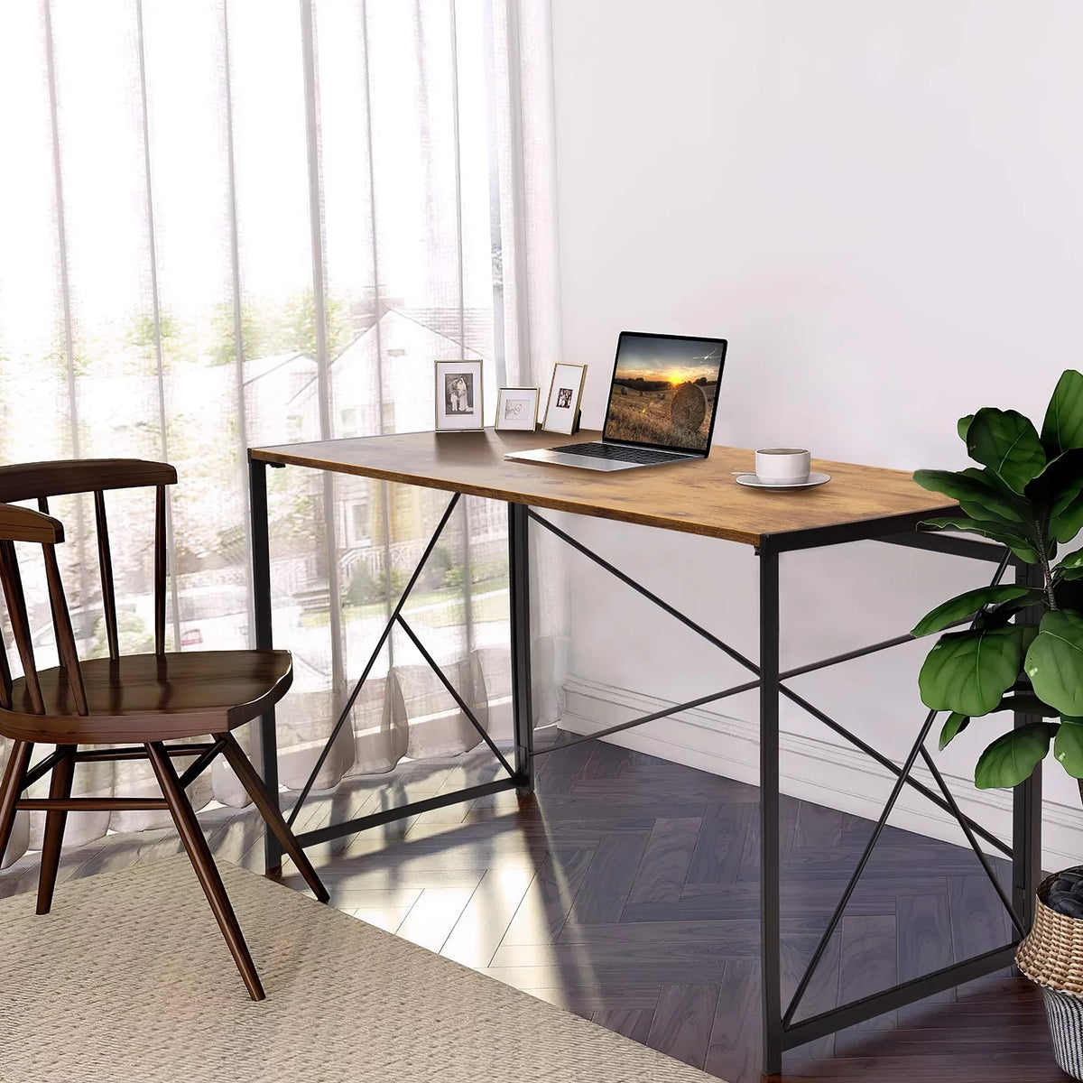 Simple Writing Home Lacoo Office Brown Modern Desk 40 inches Desk, Study