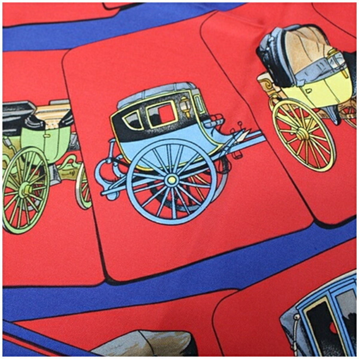 Scarf Pre-Owned x Women's Silk HERMES Blue Carriage) CARROSSERIE (Spiral (Good) Hermes Muffler Red