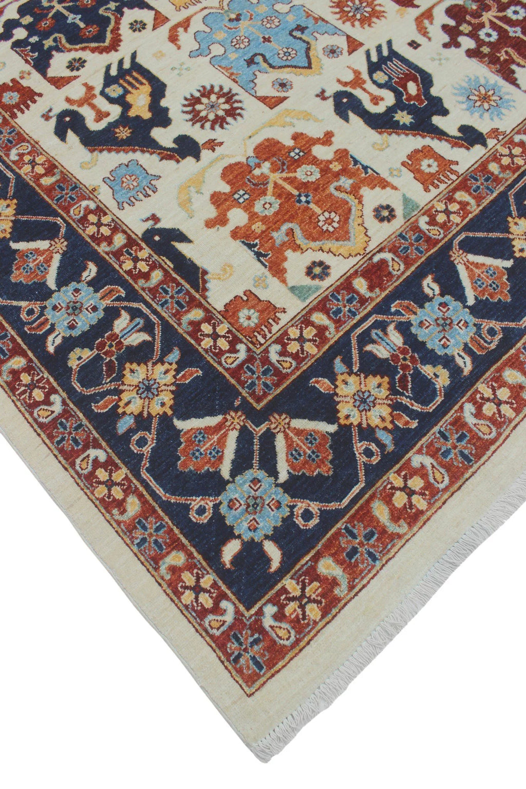 8'8" 11'11" Gormal Ivory/Blue x Aria Rug,