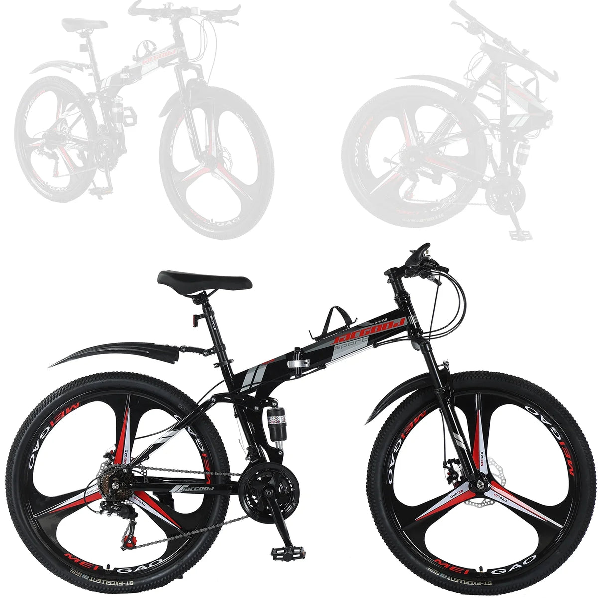 High Adult 26 Inch Foldable JSTUOKE Frame, Speeds MTB Disc Cycling Mountain Men Bicycles Steel Drivetrain Women with Carbon Bikes, Brakes, Double for 24