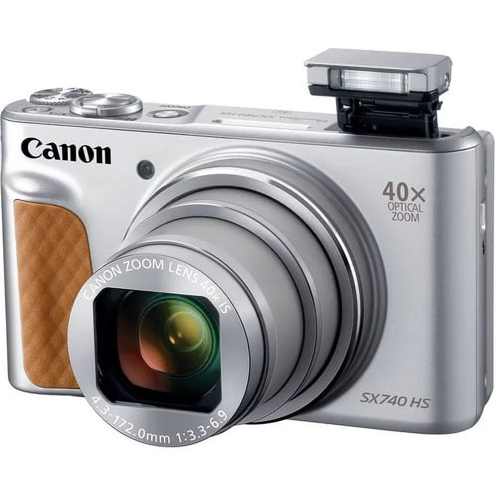 SX740 Tripod, HS SD, (Silver) PowerShot 64GB Canon Digital with More and Camera