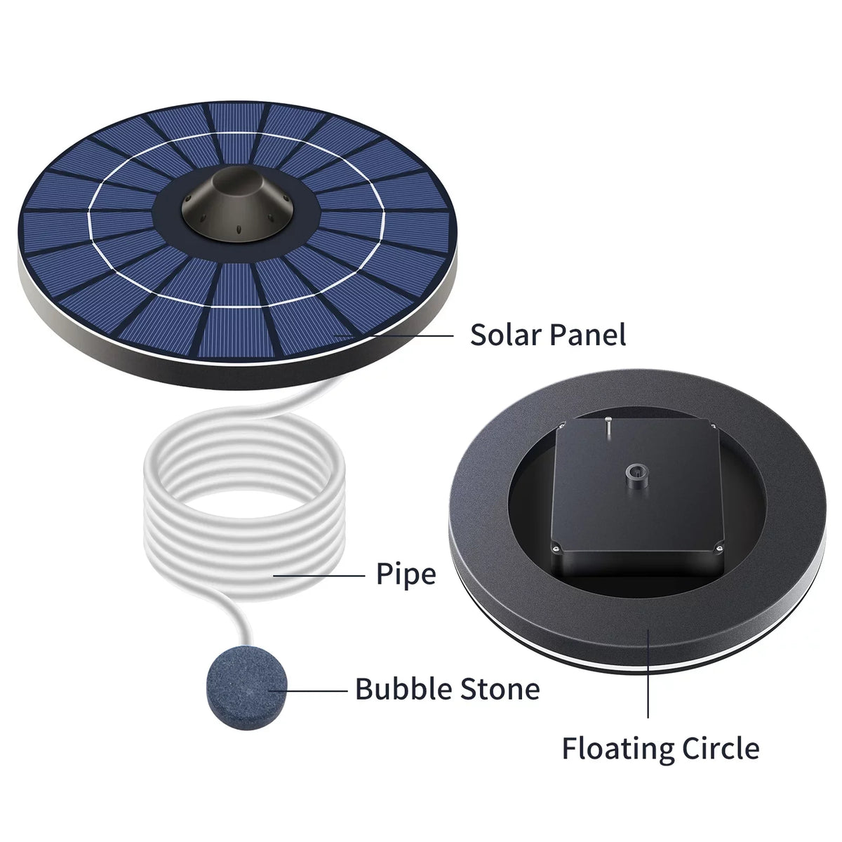 and Water Pump for Aerator Pond Hose Aerator Mixfeer Bubble Pond Solar Oxygen Stone Oxygenator With Air Birdbath Fish Fountain Small Pond Water Circulation