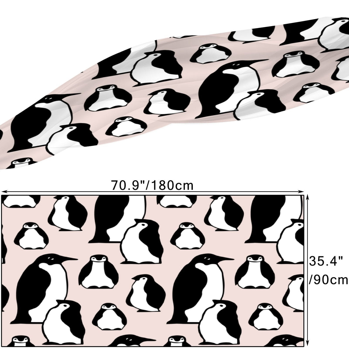 Neck Scarf Wraps Shawls Oblong FREEAMG Large Wraps Sunscreen Packed Gift Hair Headscarf for Long Silk Women Penguins