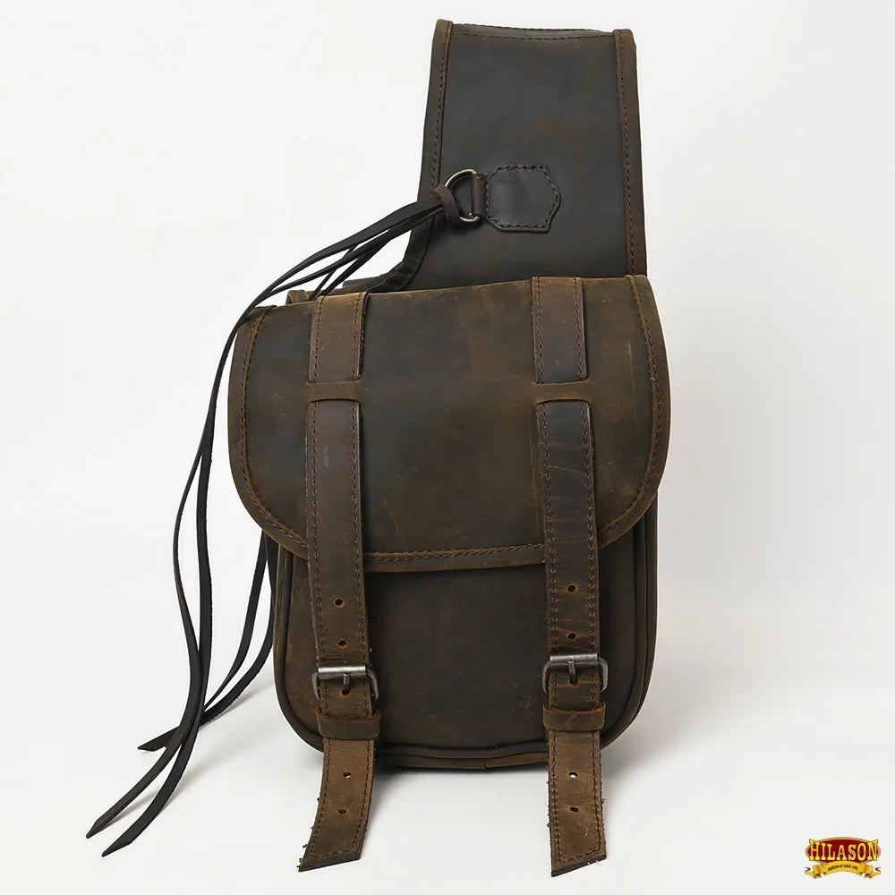 Dark Saddle Brown Bag Soft Leather Hilason Horse 19HS