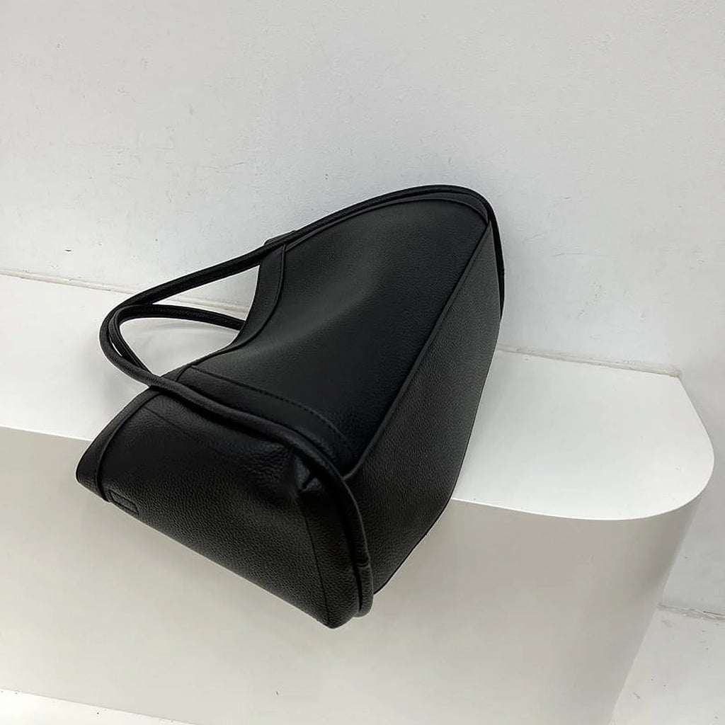 Nvzi Oversized Women,Slouchy Bags,Genuine Bag Leather Shoulder Leather Tote Capacity Work for Vegan Large Bag（Black） Tote