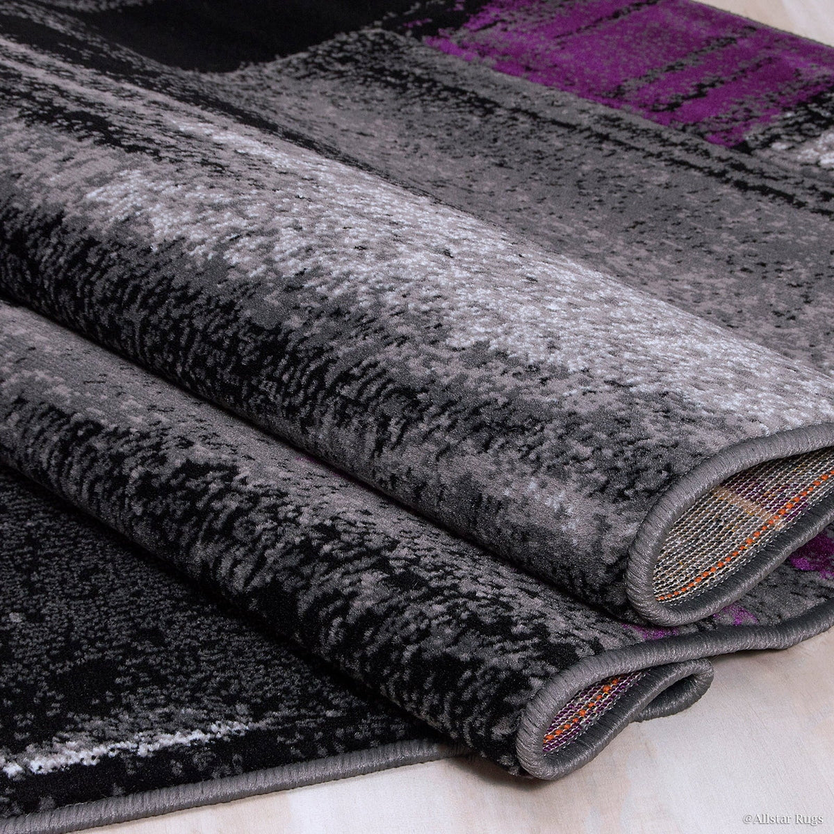 Modern Purple Rug Allstar 6' (5' Rugs Weave x Contemporary Technique Purple Drop-Stitch in Woven 11")