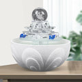 Fountain, White Tabletop Waterfall Lotus Office Fountain Water Decor Crystal Desktop Flowing Ornament Desktop Water Fountain Teahouse