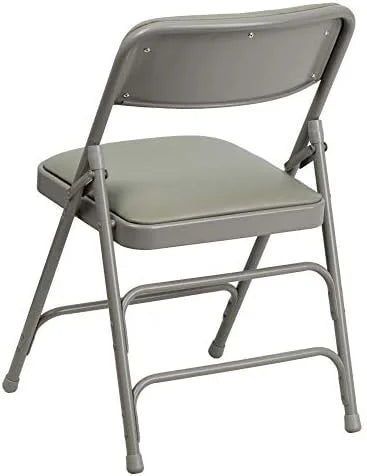 Curved Hinged Chair Braced Series Pack Folding 4 Triple & Metal Vinyl HERCULES Double Gray