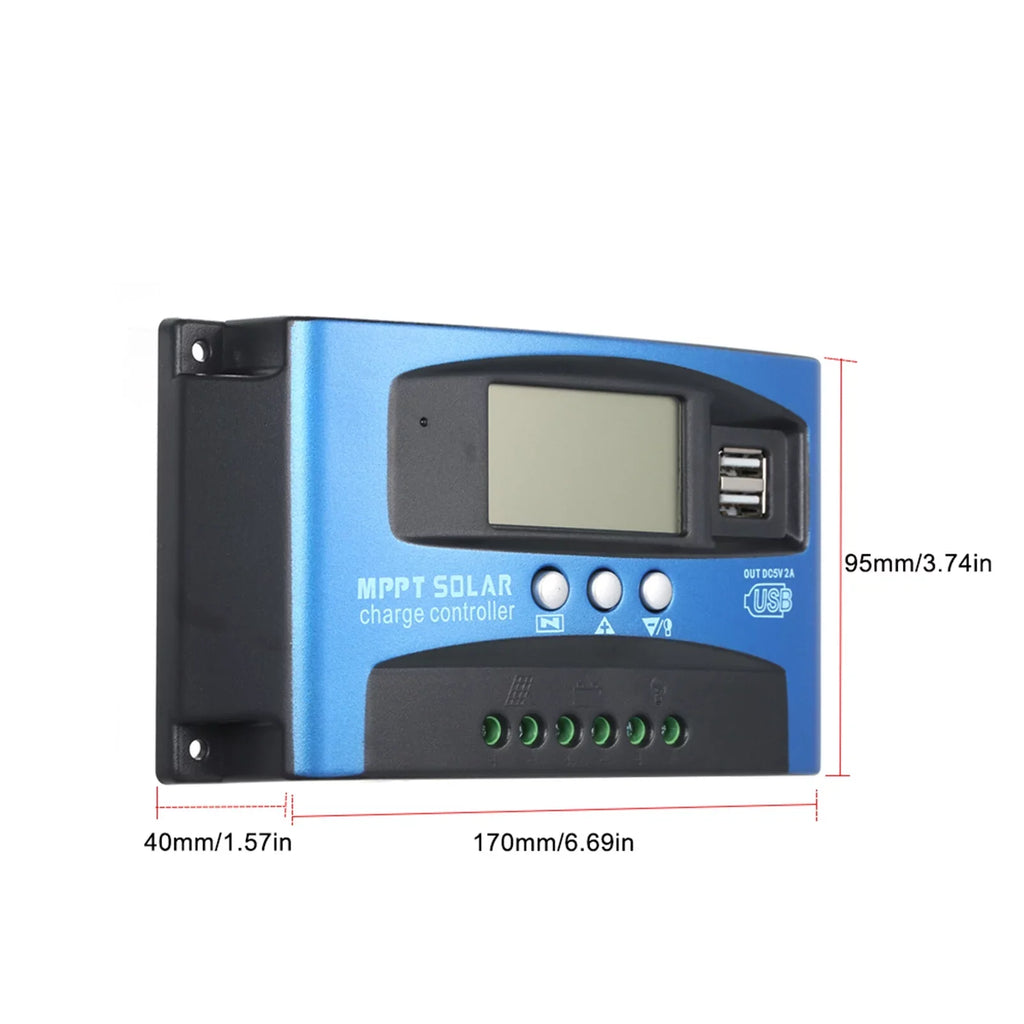 Charger Charge USB Cell Regulator Solar Dual Auto Display 100A Panel Mistaha Controller Solar LCD MPPT