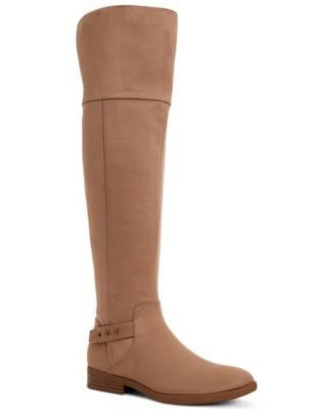 Round Slip Boots Zipper COMPANY Resistant Beige STYLE Dress Toe Womens M Lessah Shoes 6 &