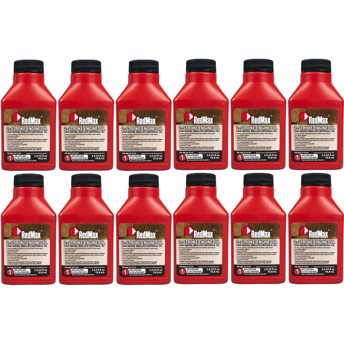 Oil RedMax 50:1 2 1gal w/ Bottles Cycle 12pk 2.6oz Stroke Synthetic Fuel Stabilizer