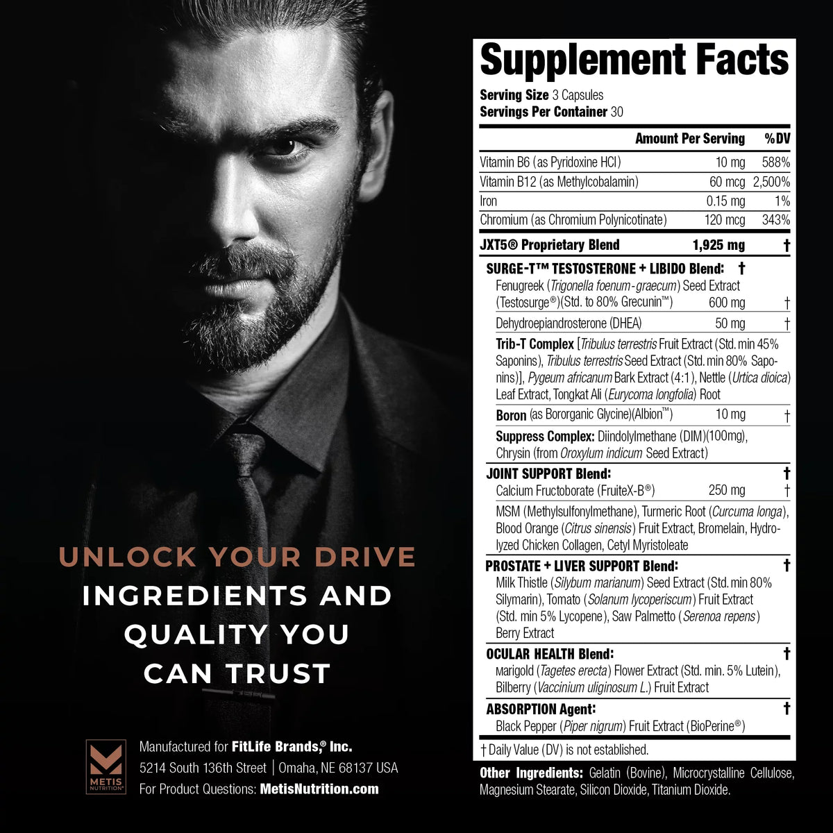 Boost, Support, Men's Health Testosterone Energy Nutrition Prostate, to 5-in-1 Libido, Booster Joint Vision Test Capsules) and Metis - Joint Health JXT5 Supplement and (90 and - Improve