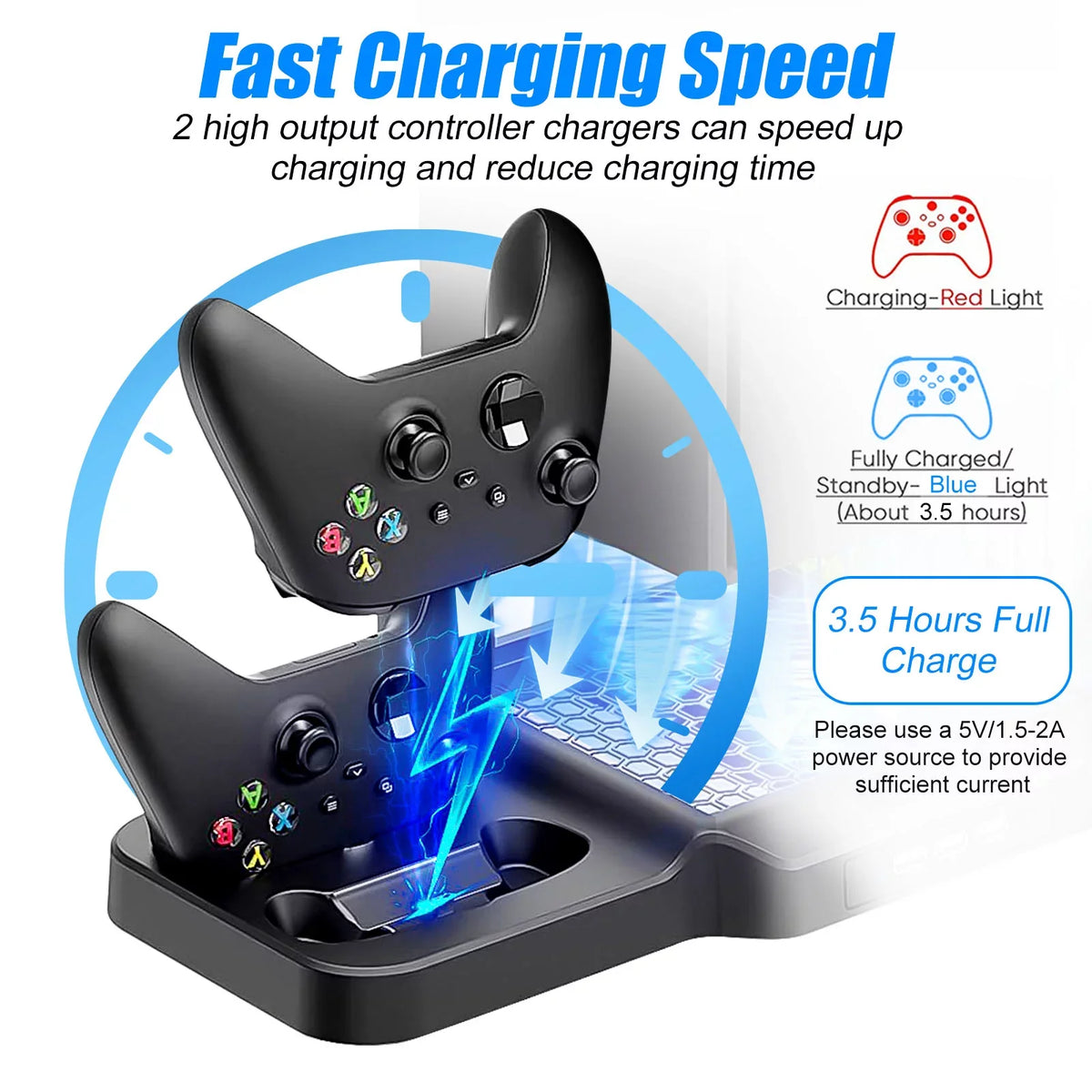 Station Controller S/X Xbox Stand Ports, EEEkit Slots X/S 2 Fit with for Fans, Charging Series Dock USB Dual 3 Cooling Fast Game Xbox Series Vertical Fit 11 Disc with for