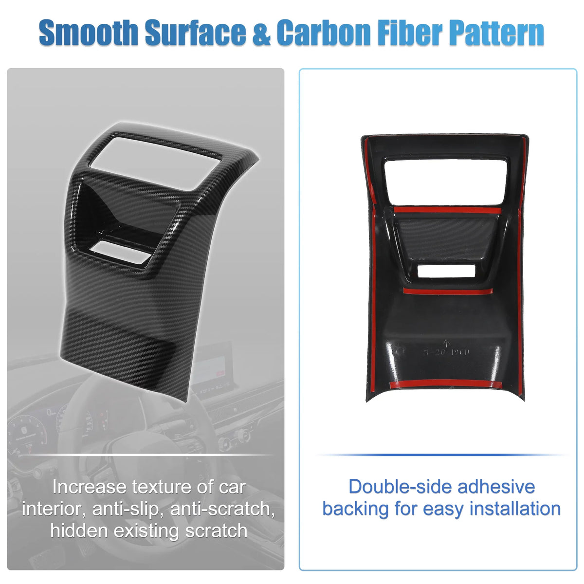Civic Carbon for Cover Pattern 11th Trims Rear 2022 Armrest Honda Interior A/C Fiber Console Frame Box Vent Rear