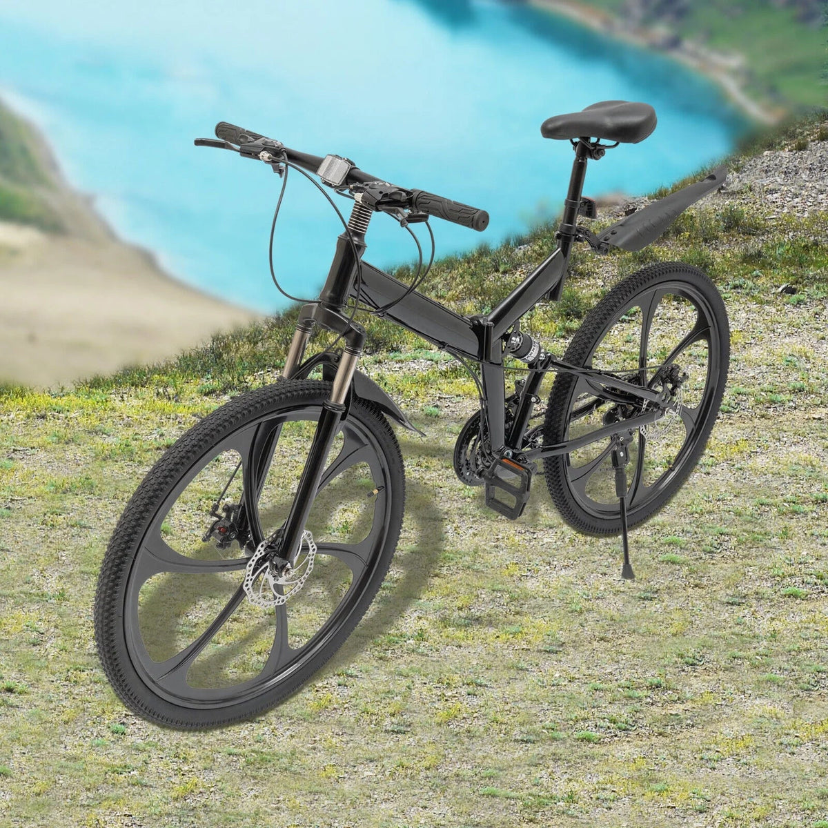 Bicycle Loading Adult City Black Max 150kg/330lbs Folding Shifter Carbon 26" Light Folding Bike Steel Camping 21-Speed Miumaeov Bike Weight