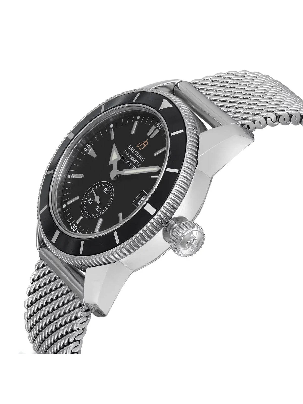 Breitling Watch 38mm SuperOcean Steel A3732024-B869SS Mens Black Dial Heritage