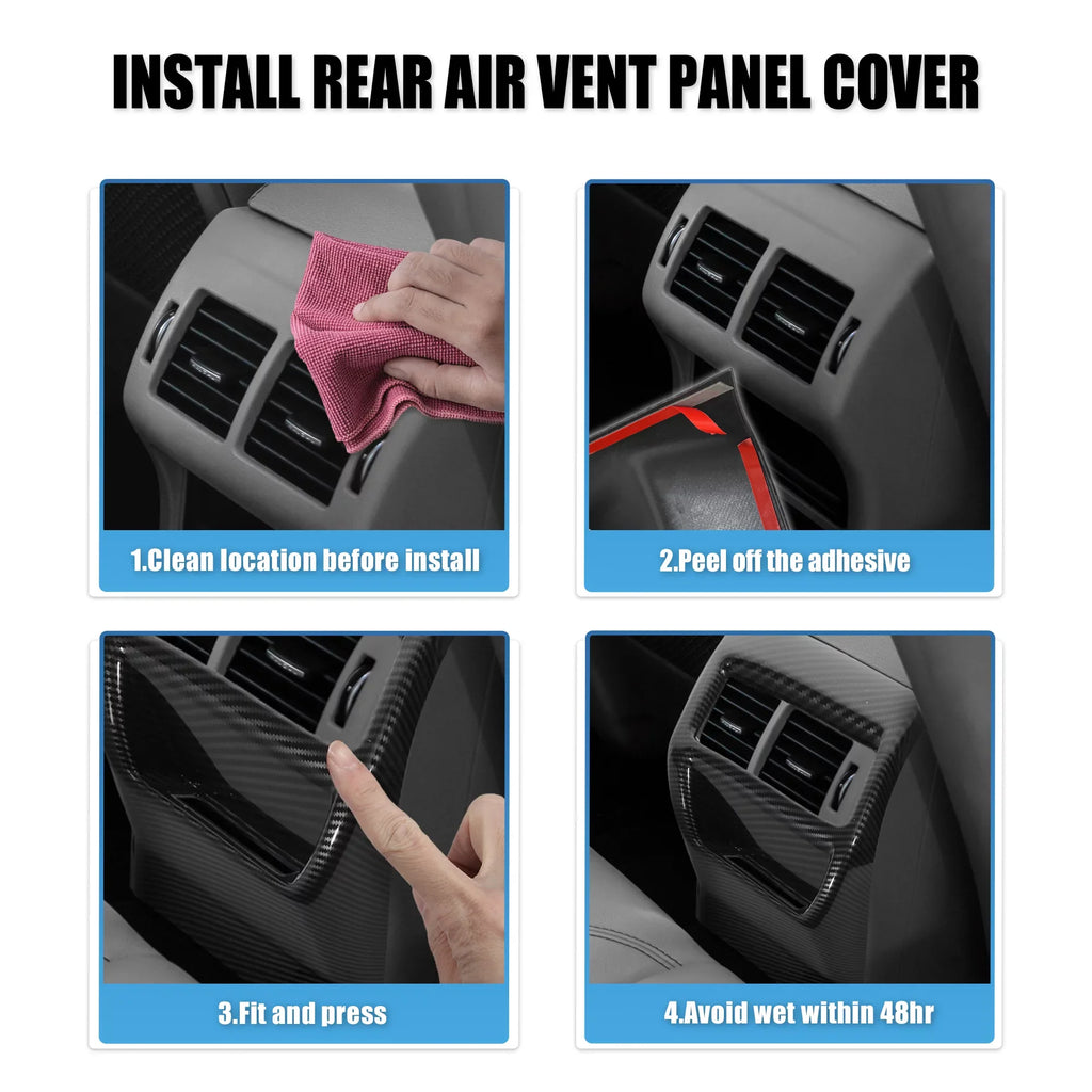 Civic Carbon for Cover Pattern 11th Trims Rear 2022 Armrest Honda Interior A/C Fiber Console Frame Box Vent Rear