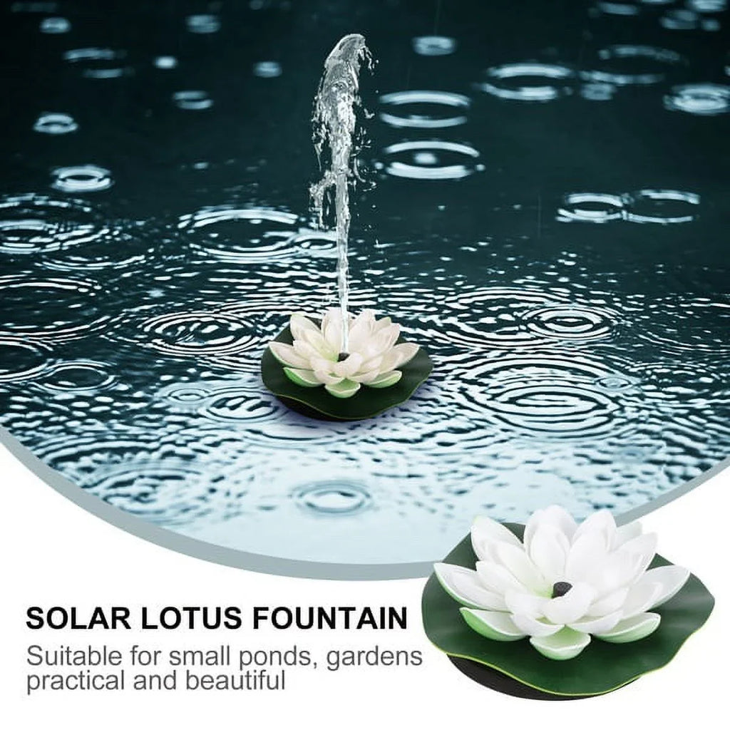 Decor Fountain(White) Solar-powered Waterproof Pond Lily Fish Lamp Lotus HOTBEST Bird Novel Bath Lotus Fountain Garden Fountain Water