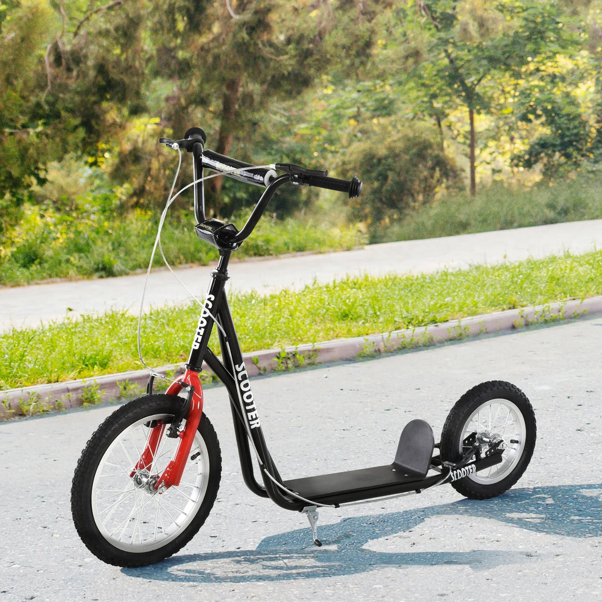 Youth Dual Front Rear Caliper Aosom Scooter Black Brakes, and