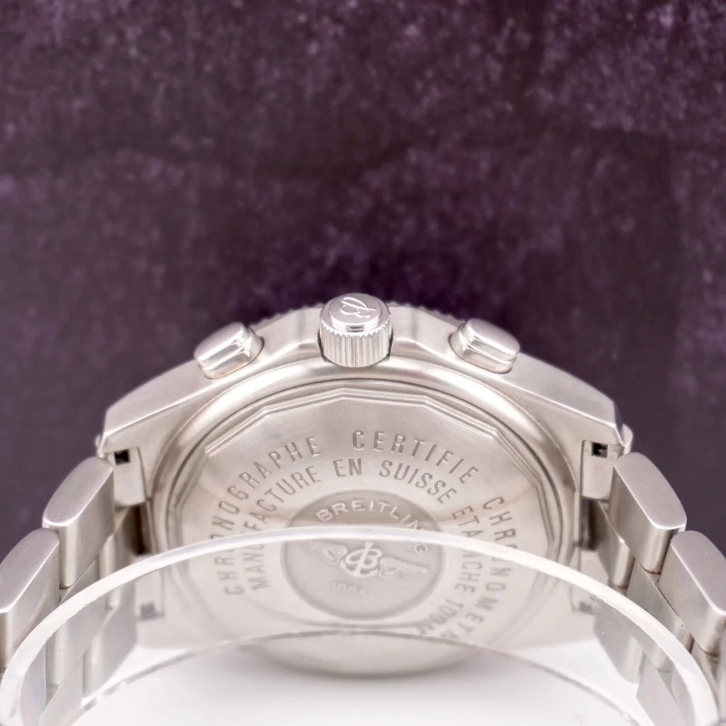 BREITLING Chronograph 44mm Watch Automatic White B-2 Dial Men's A42362 Steel