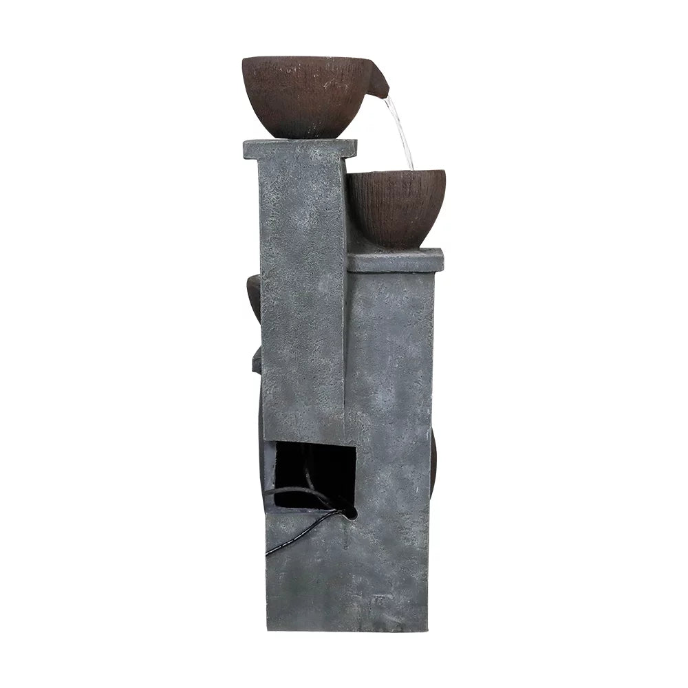 '- for Porch, Light Outdoor Patio, Fountain Backyard Fountains 4-Tier and Home Garden Outdoor Willwolf Garden, LED with 32.8''H Art Modern Decor Deck,