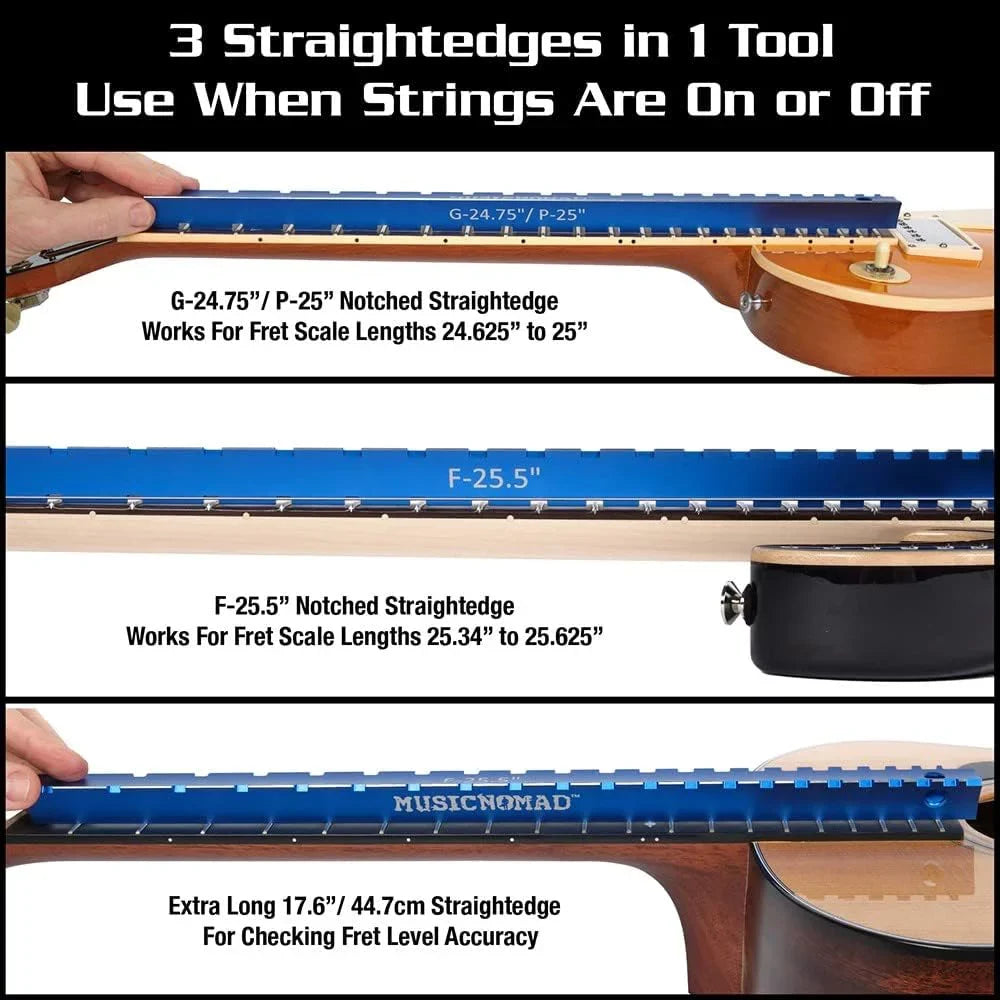 1 & Music 'n Nomad Precision Dual 3 Notched Straight Edge Tri-Beam