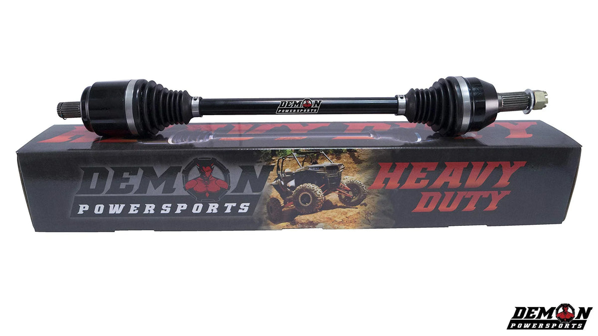 Steel, Maverick Left/Right Wider Gives High (2015-17) 4340 Heat Treated for Chromoly Made Duty Molybdenum 1000/Max Heavy Rear Grease & In Am Angles Axle Strength, Can Powersports of 1000, Dual Demon