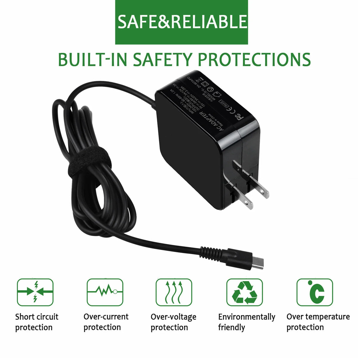 Type 45W for Replacement Compatible AC 2nd KONKIN Lenovo Charger 81QB BOO Chromebook 100e 81MA Adapter Gen USB-C